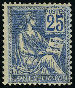 Neuf Sans Charnière N° 118, 25c Bleu Mouchon Type II T.B. - Altri & Non Classificati