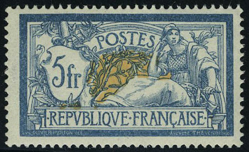 Neuf Sans Charnière N° 123, 5f Bleu Et Chamois, Bon Centrage T.B. - Other & Unclassified