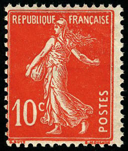 Neuf Sans Charnière N° 138c, 10c Semeuse écarlate, Infime Froissure De Gomme Sinon T.B. - Other & Unclassified
