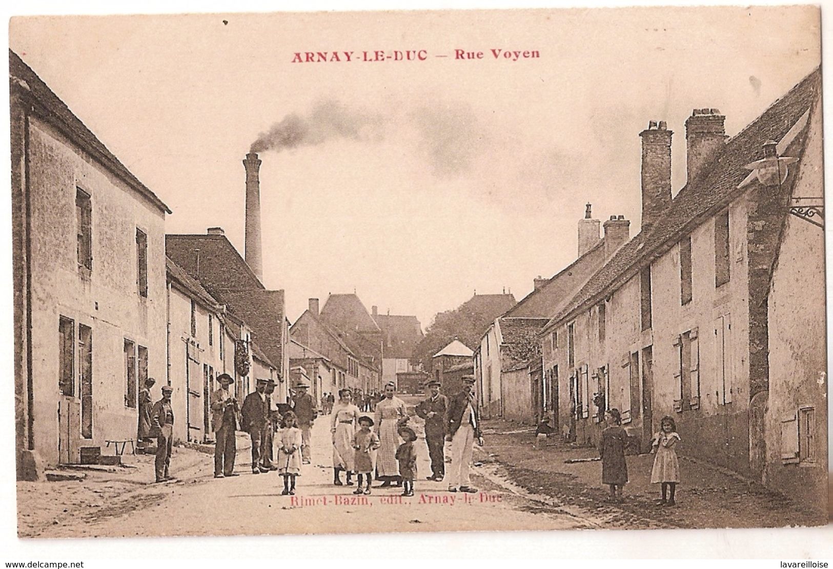 CPA 21 ARNAY LE DUC RUE VOYEN BELLE ANIMATION USINE SUPERBE PLAN  RARE BELLE CARTE !! - Arnay Le Duc