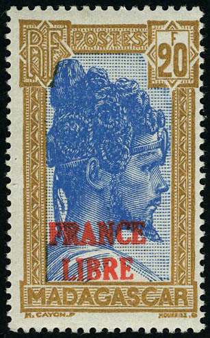 Neuf Sans Charnière N° 255A, 20f France Libre T.B. Signé Brun - Other & Unclassified