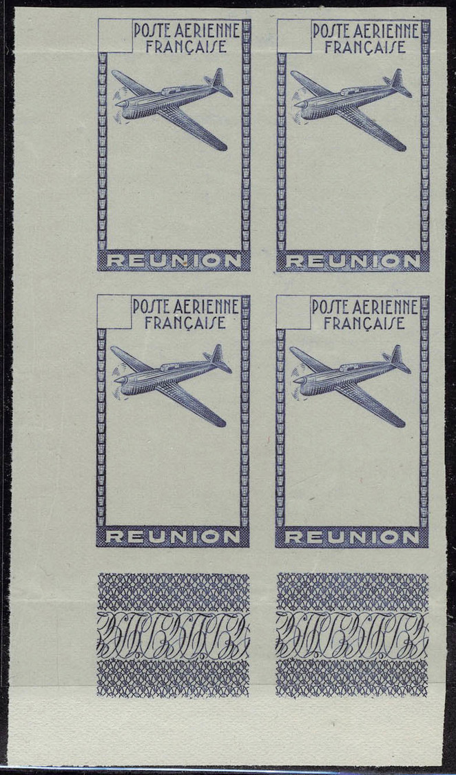 Neuf Sans Gomme Timbre Bleu Type De 1942 (10f) Sans Le Fond Ni La  Valeur, ND, Bloc De 4, Cdf, Superbe - Sonstige & Ohne Zuordnung