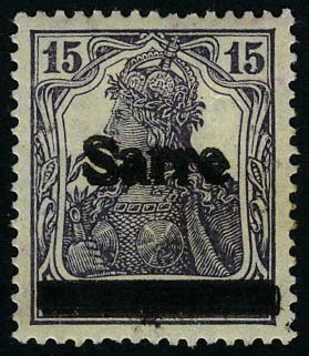 Neuf Avec Charnière N° 7b, 15pf Violet Noir, Double Surcharge T.B. Signé - Andere & Zonder Classificatie