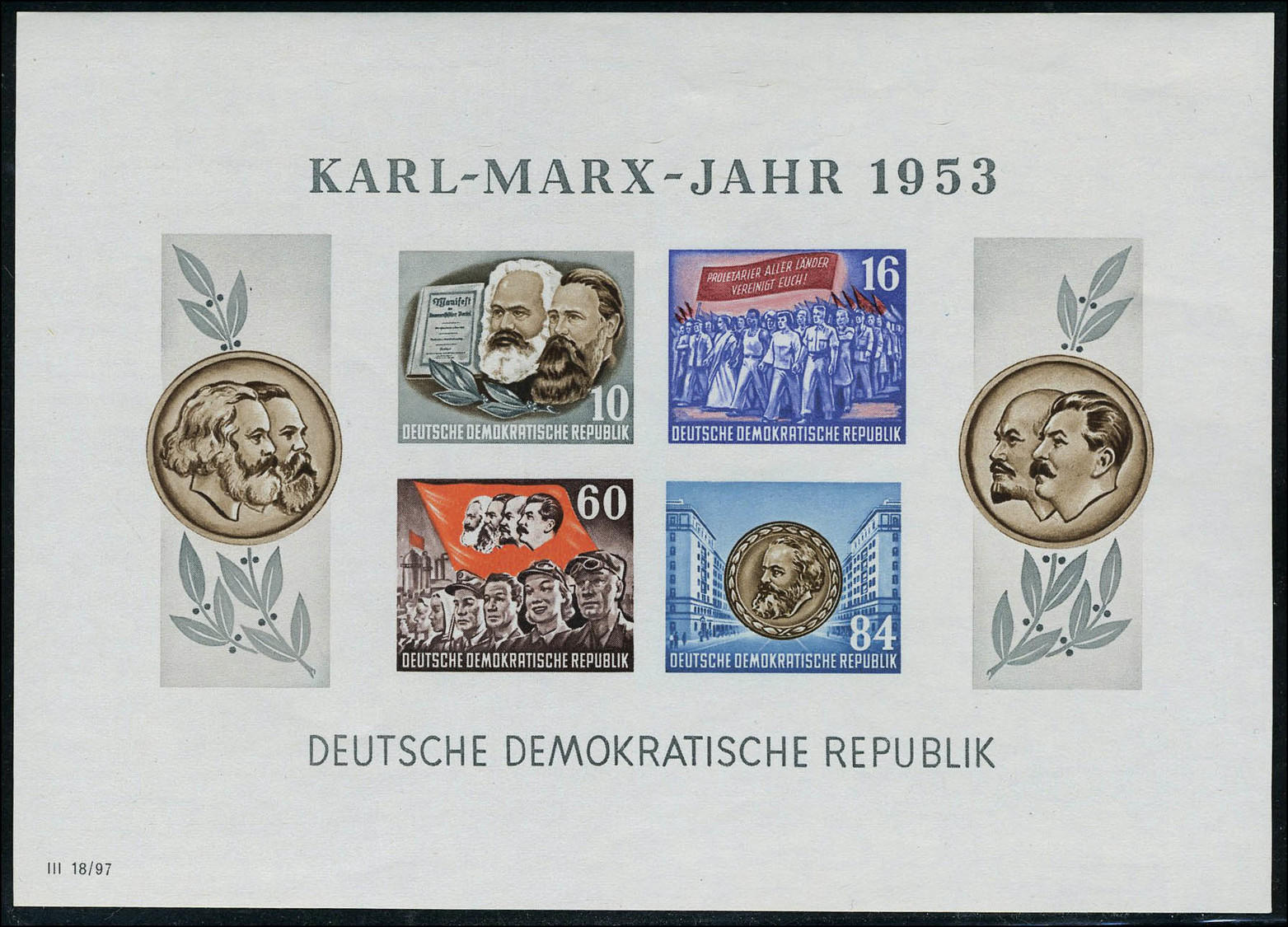 Neuf Sans Charnière N° 2/3, 70 Anniversaire Mort De Karl Marx, Blocs Dentelés + ND, T.B. - Sonstige & Ohne Zuordnung