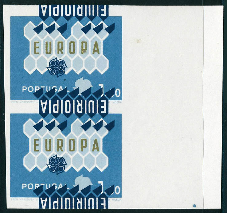 Neuf Sans Gomme N° 908, 1e Europa 1962, Paire Non Dentelée, Légende Renversée, T.B. Rare - Other & Unclassified