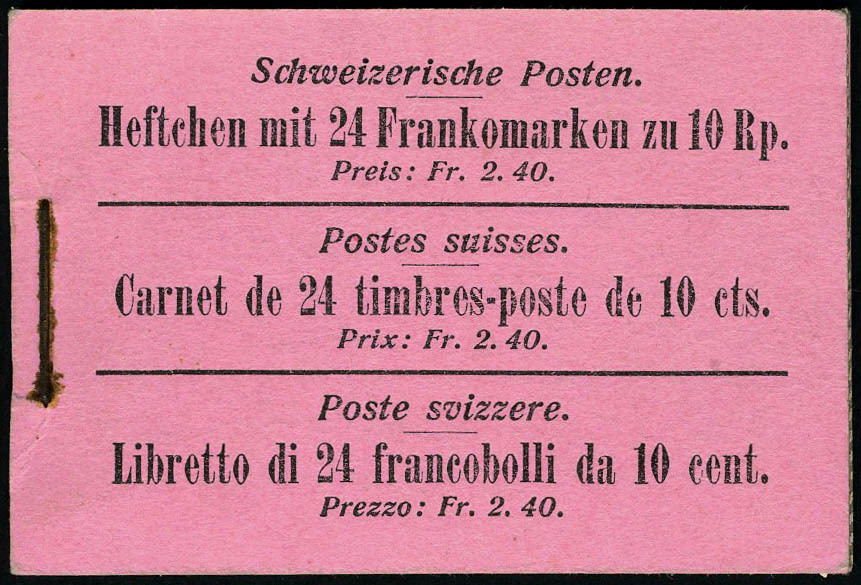 Neuf Sans Charnière N° 103, 10c Rouge Carnet Complet De 24 T à 10c T.B. Zumstein MH 4 1400 CHF - Other & Unclassified