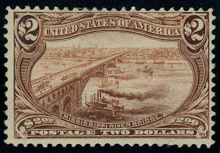 Neuf Avec Charnière N° 137, 2$ Brun Jaune Pont Sur Le Mississipi, T.B. Signé - Altri & Non Classificati