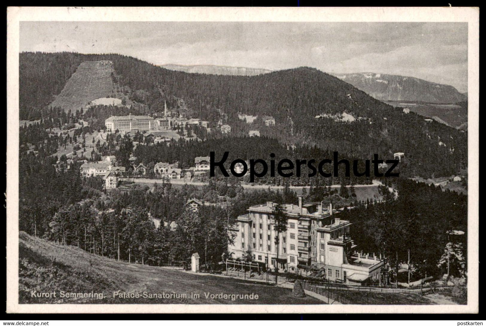 ALTE POSTKARTE KURORT SEMMERING PALACE-SANATORIUM IM VORDERGRUNDE PANORAMA Postcard Ansichtskarte AK Cpa - Semmering