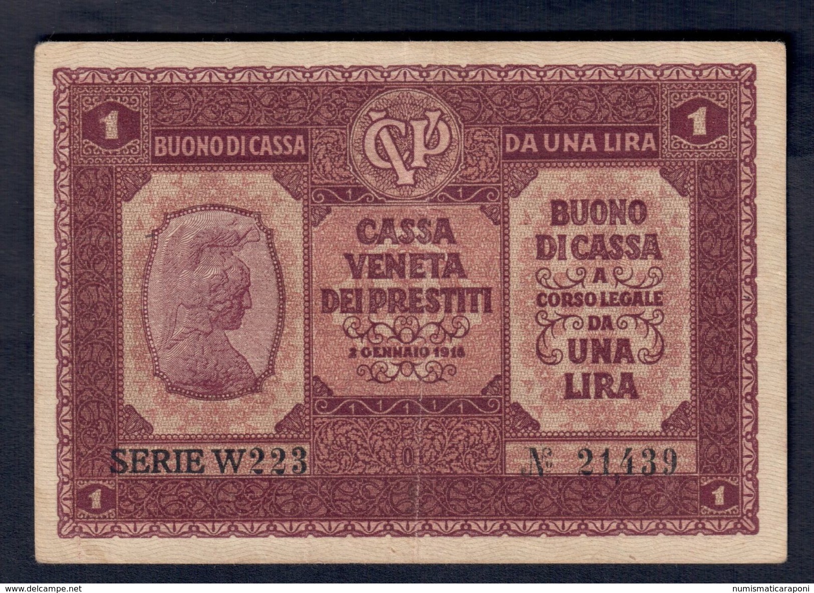 Cassa Veneta Dei Prestiti 1 Lira 1918 LOTTO 052 - Non Classificati