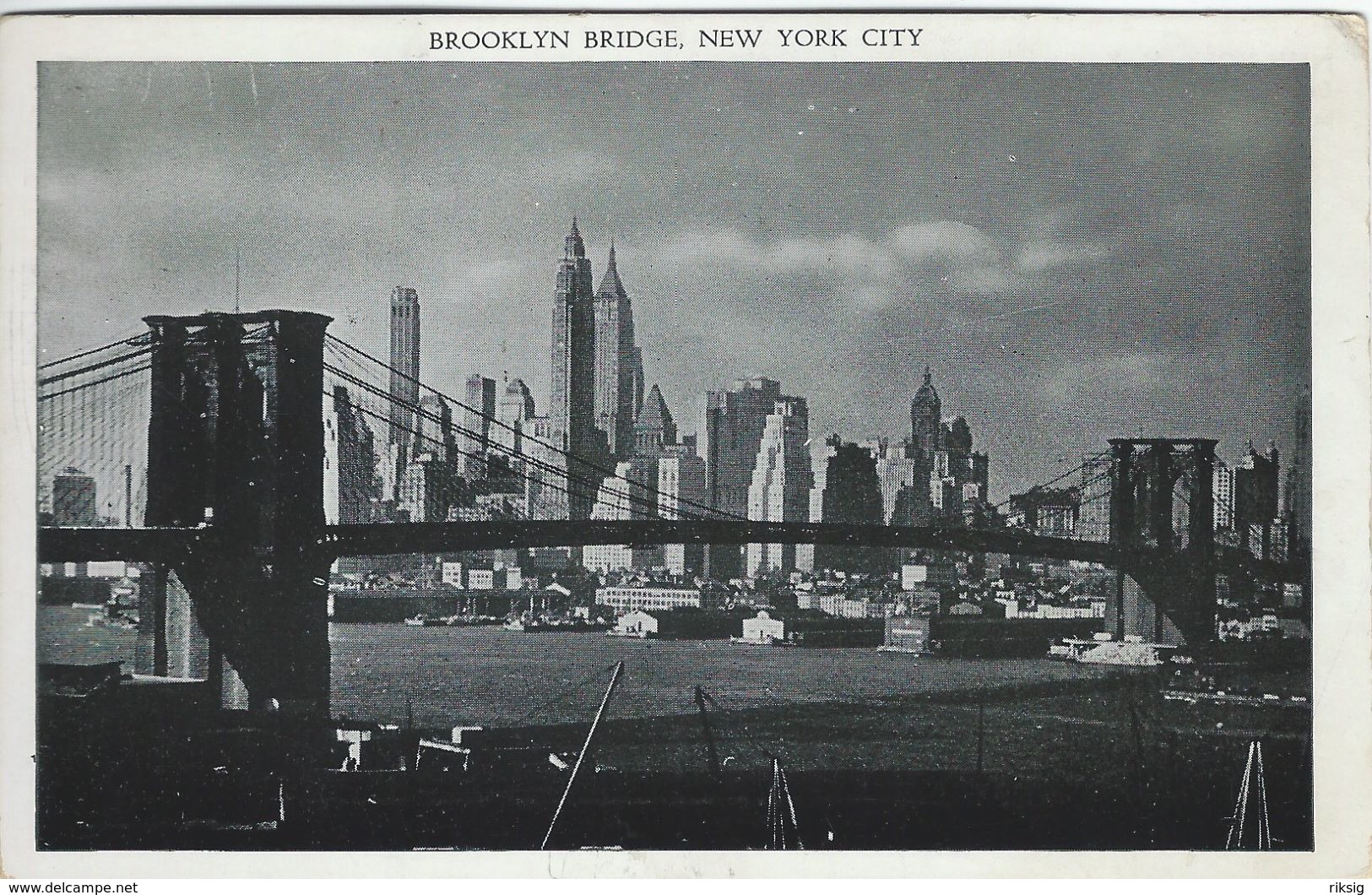 Brooklyn  Bridge, New York City.  Sent To Denmark 1950.  S-3994 - Brooklyn