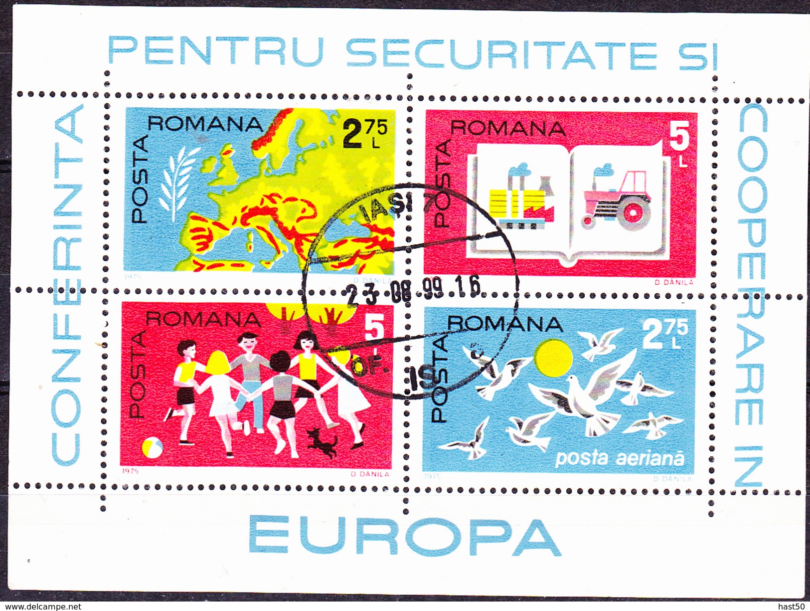 Rumänien Romania Roumanie - KSZE/OSCE  (MiNr. Bl. 124) 1975 - Gest Used Obl - Europäischer Gedanke