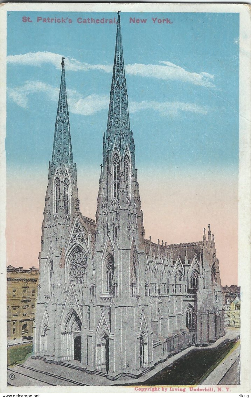 St. Patrick`s Cathedral  New York   Sent To Denmark 1916    S-3995 - Églises