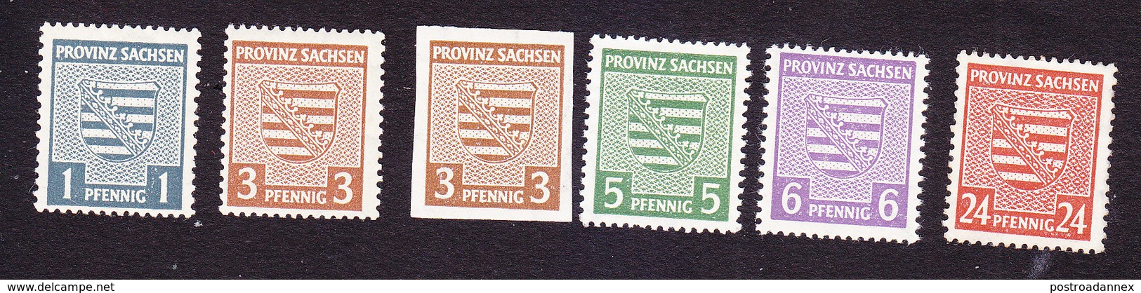 Germany, Soviet Occupation, Scott #13N1-13N4, 13N10, 13N2a, Mint Hinged, Coat Of Arms , Issued 1945 - Other & Unclassified