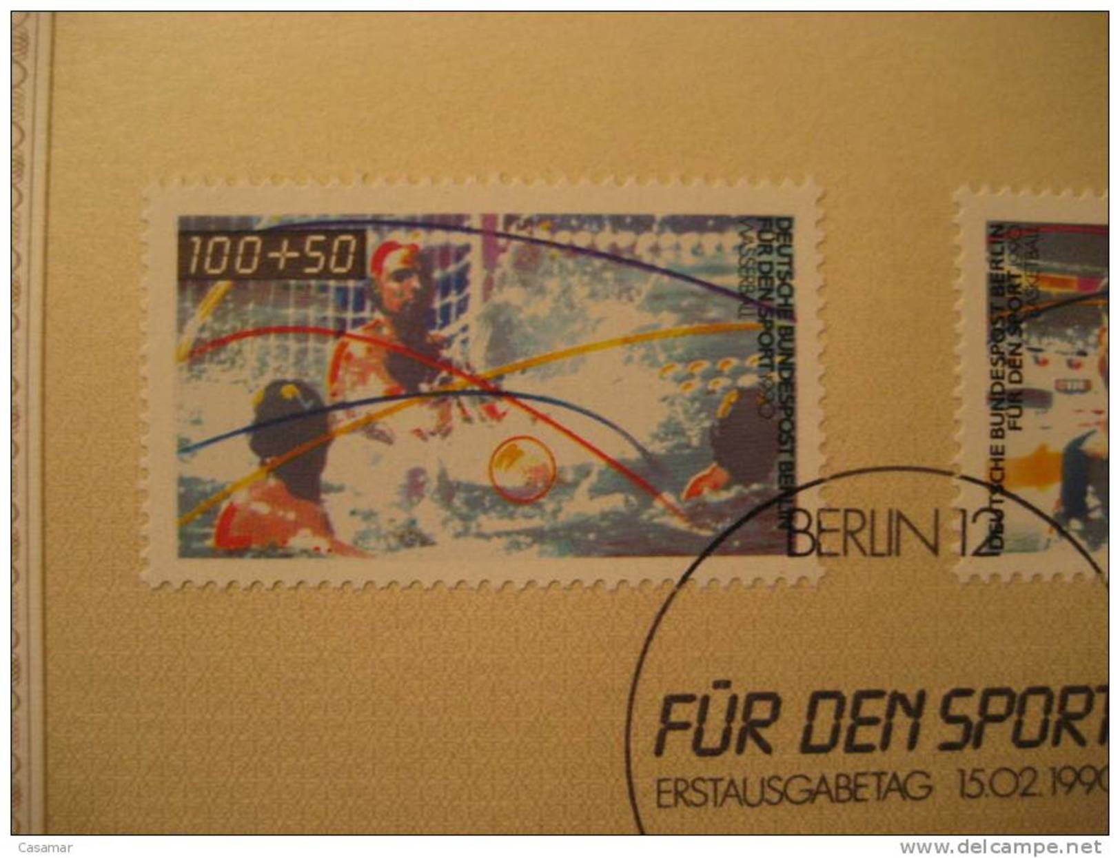 GERMANY Berlin 1990 Basket Basketball Water Polo Wasserball Swimming Pool Natation Schwimmen Swim Maxi Maximum Card - Water-Polo