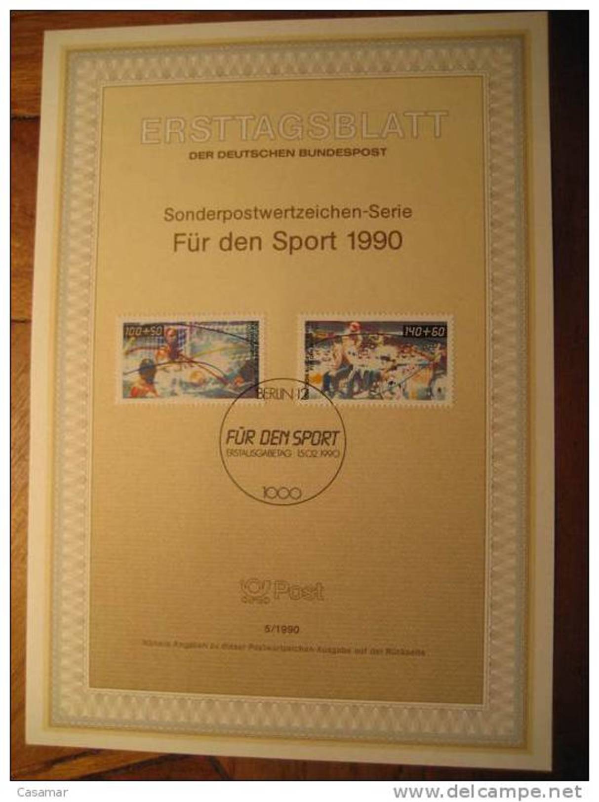 GERMANY Berlin 1990 Basket Basketball Water Polo Wasserball Swimming Pool Natation Schwimmen Swim Maxi Maximum Card - Water-Polo