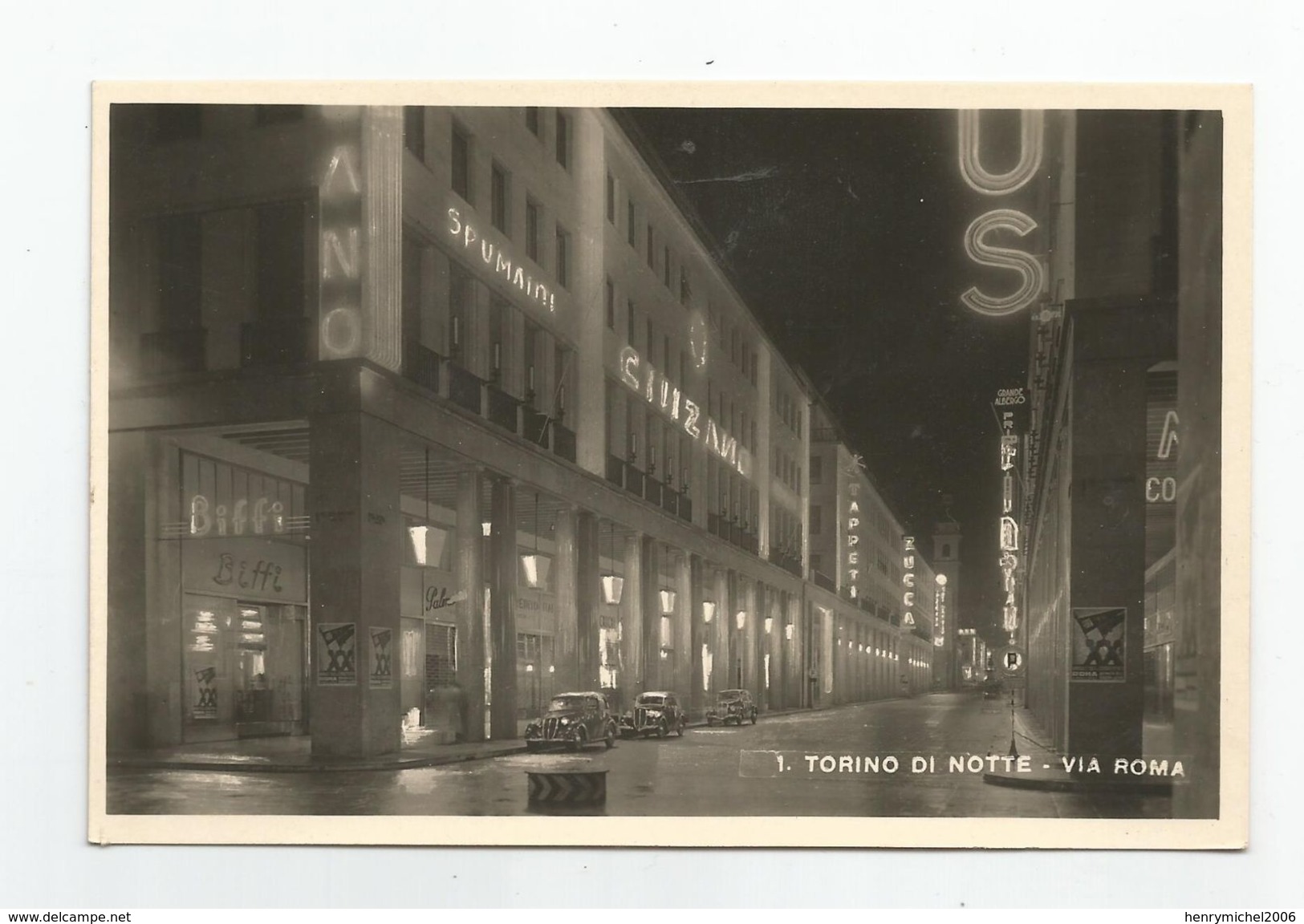 Italie Italia - Italy - Torino Di Notte Via Roma , Biffi , Grande Albergo , Spumanini Cuizavio  Foto 9-6-41 - Sonstige & Ohne Zuordnung