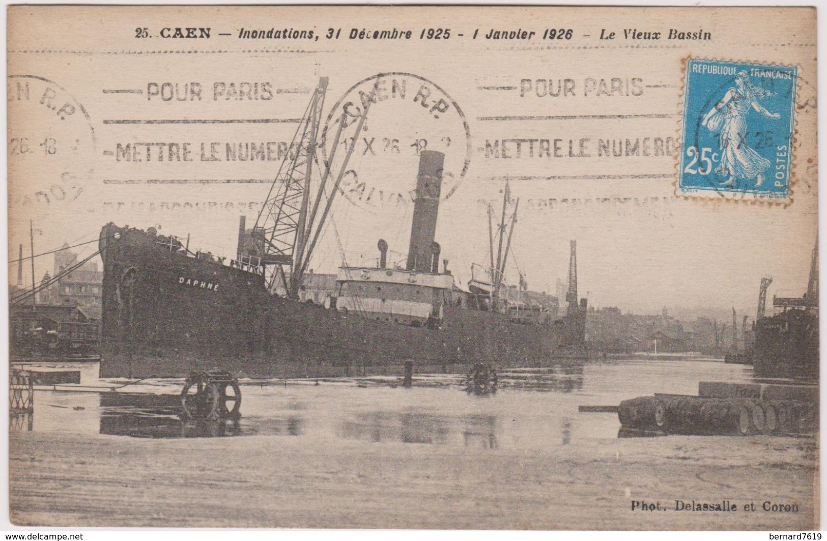 14 Caen  Inondations  31 Decembre 1925  Le Vieux Bassin - Caen