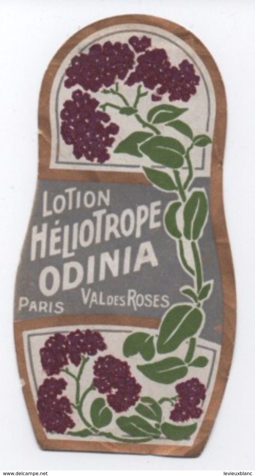 Etiquette/Lotion Héliotrope/ ODINIA/Val Des Roses/PARIS//1920-1930   PARF103 - Etiquettes