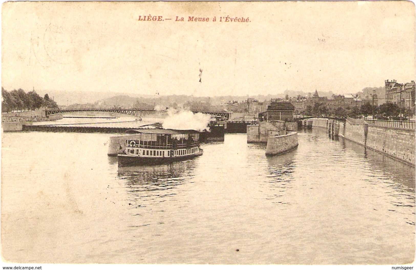 LIÉGE   ----  La Meuse à L'Évêché - Luik