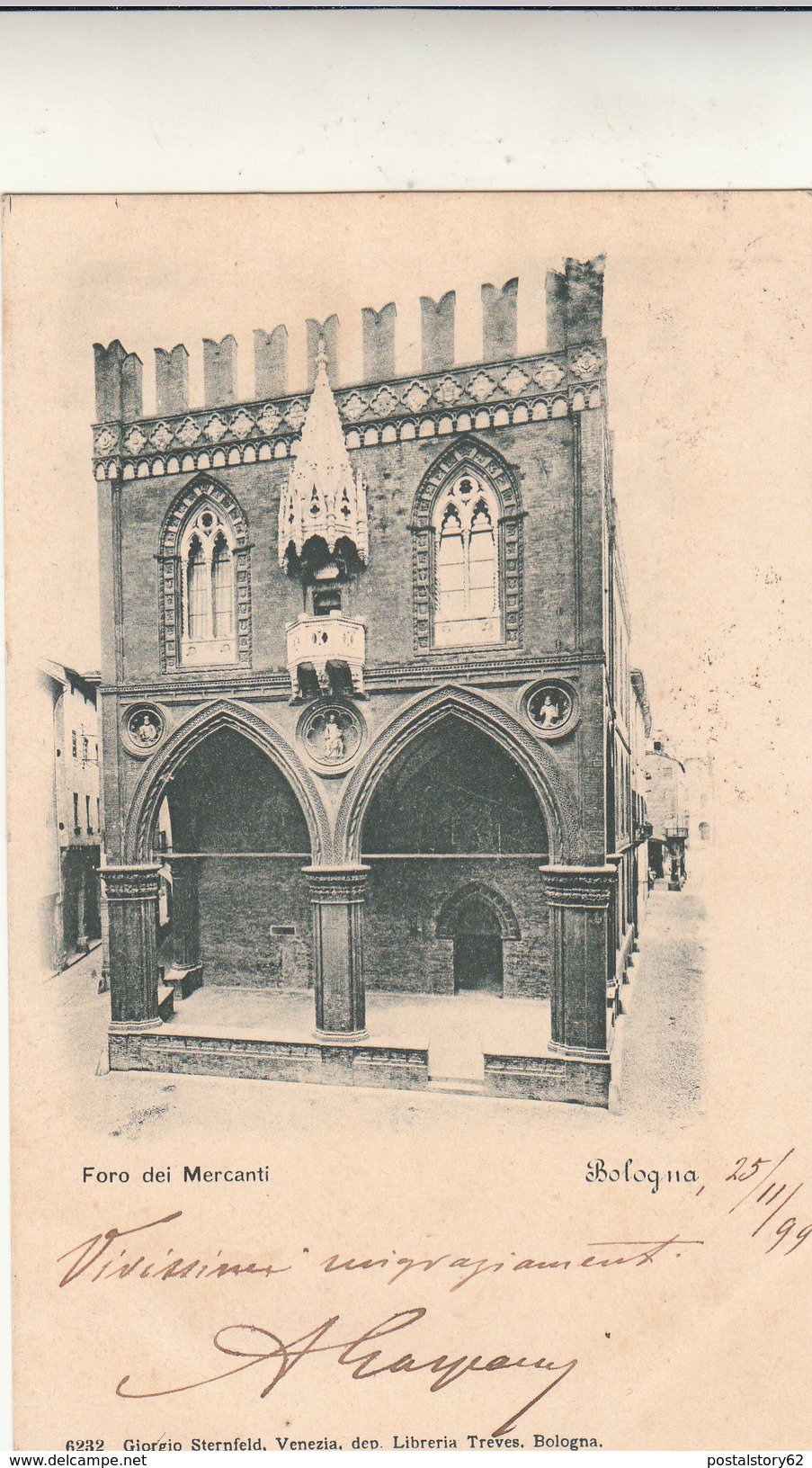 Bologna, Foro Dei Mercanti. Cartolina  Viaggiata 1899 - Bologna