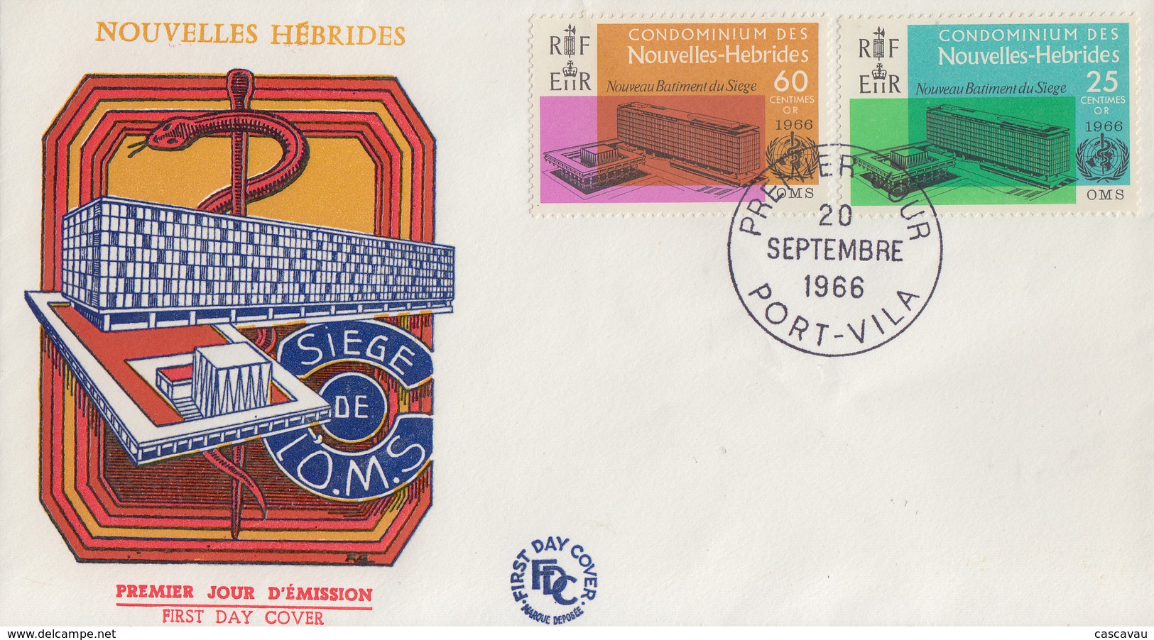 Enveloppe FDC  1er Jour   NOUVELLES  HEBRIDES   Organistion  Mondiale  De  La  Santé   1966 - FDC