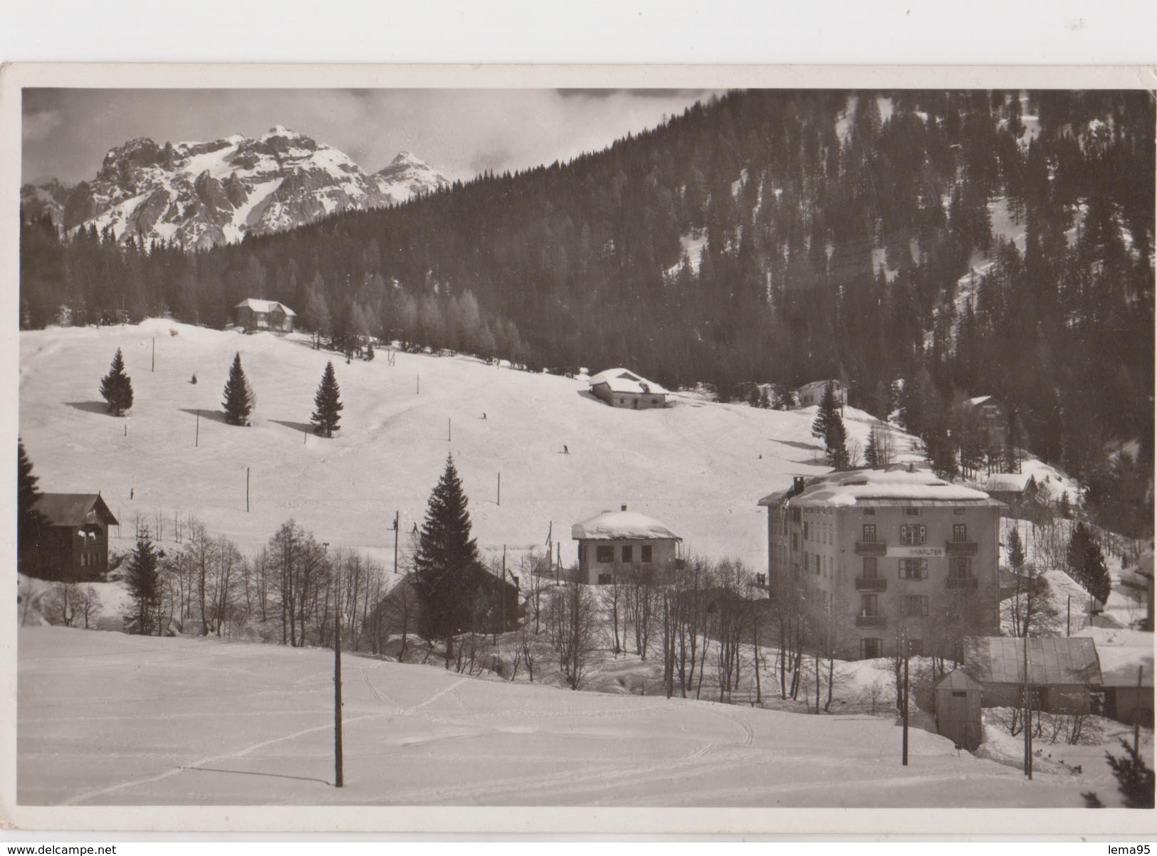 MADONNA DI CAMPIGLIO CAMPI DA SCI CON RAINALTER ANNO 1940 FORMATO PICCOLO VIAGG - Trento