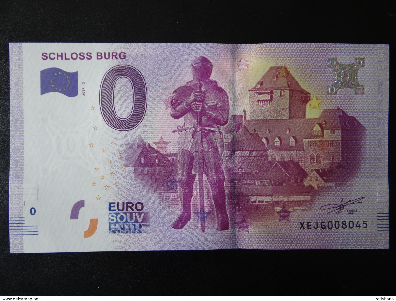 0 Euro-Souvenierschein - Schloß Burg 2017-3, SNr. 8045, Unc. - Essais Privés / Non-officiels