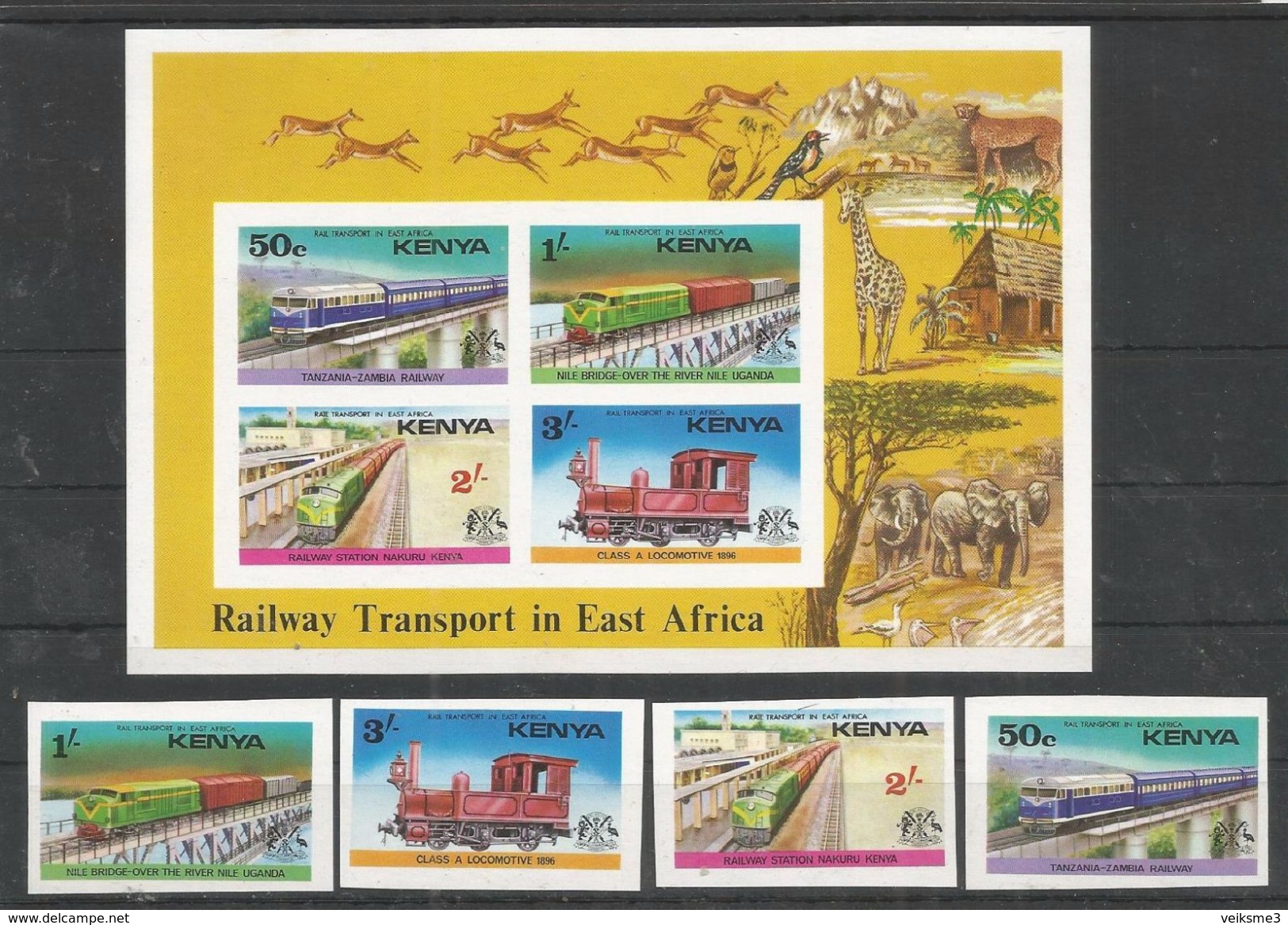 KENYA - MNH - Transport - Railway Transport In East Africa - Animals - Imperf. - Eisenbahnen