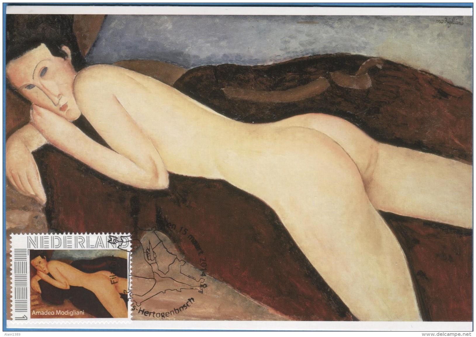 CM Amadeo Modigliani   Netherlands Carte Maximum Maximum Card Nude Back - Aktmalerei