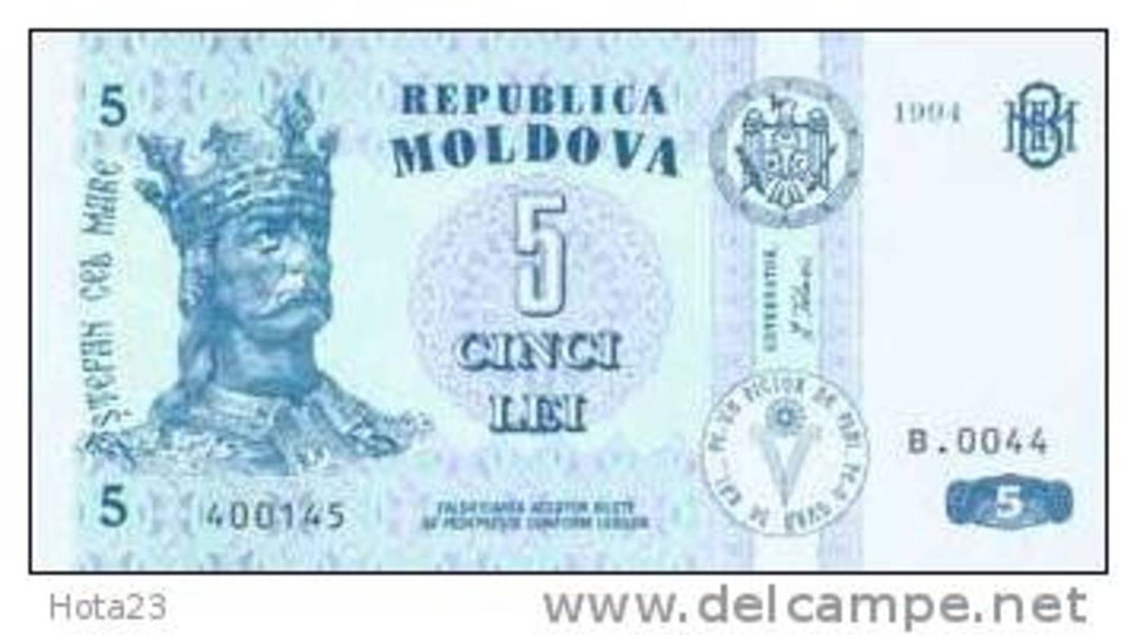 Moldova - 5 Ley  1994 UNC - KING - Moldavia