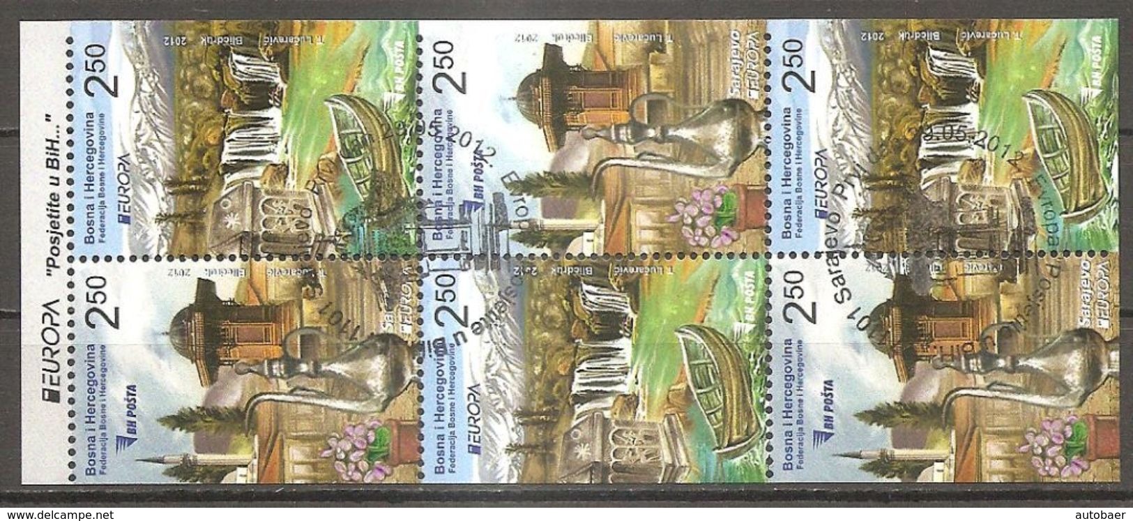 Bosna Bosnia Bosnien 2012 Europa Cept Michel 589-90D/E Ex Carnet Booklet Cancelled Used Obliteré Gestempelt - 2012