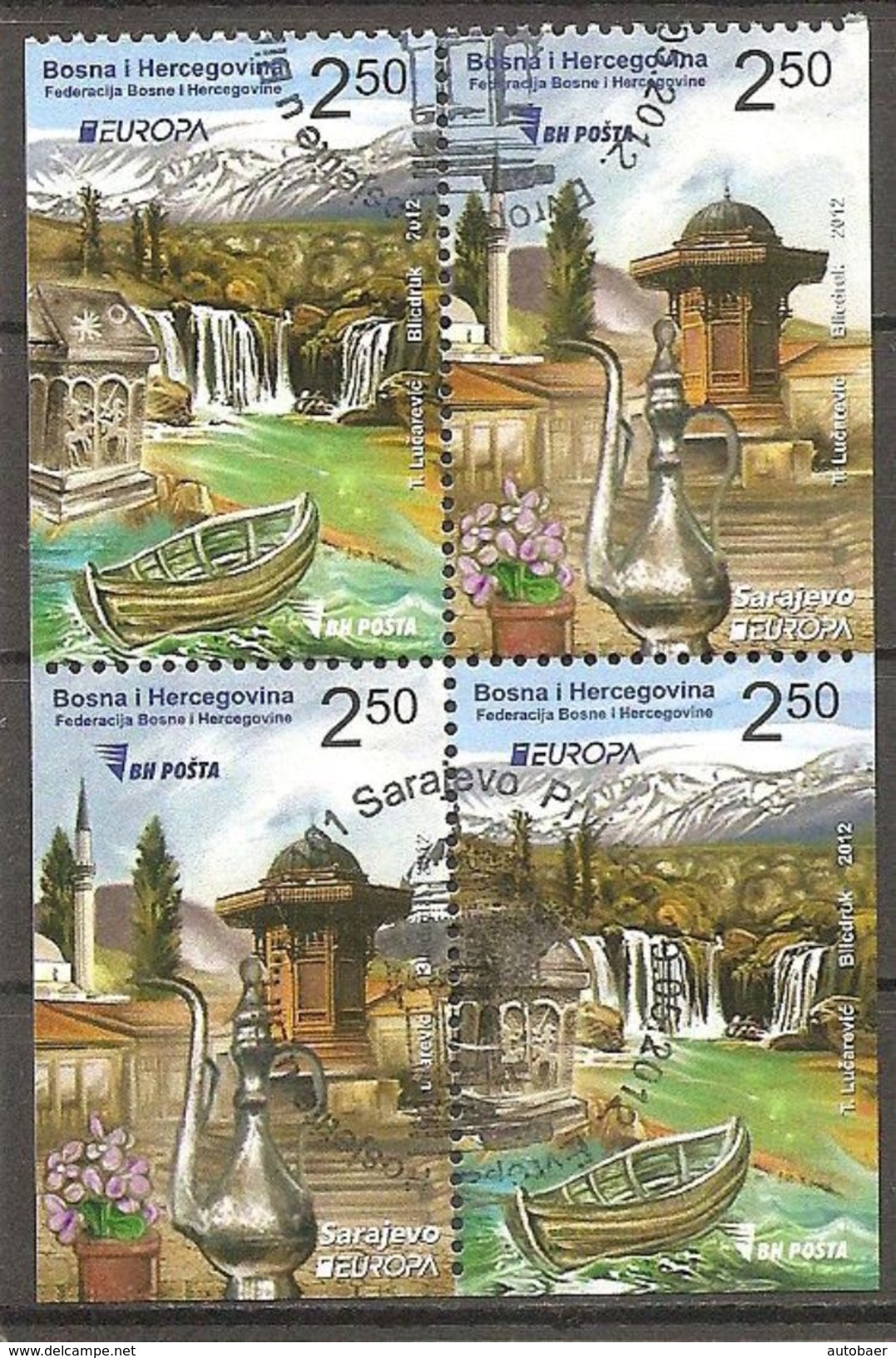 Bosna Bosnia Bosnien 2012 Europa Cept Michel 589-90D/E Ex Carnet Booklet Cancelled Used Obliteré Gestempelt - 2012