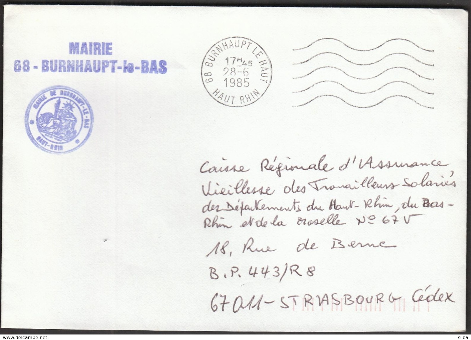 France Burnhaupt Le Haut 1985 / Mairie De Burnhaupt Le Bas / Coat Of Arms - 1961-....