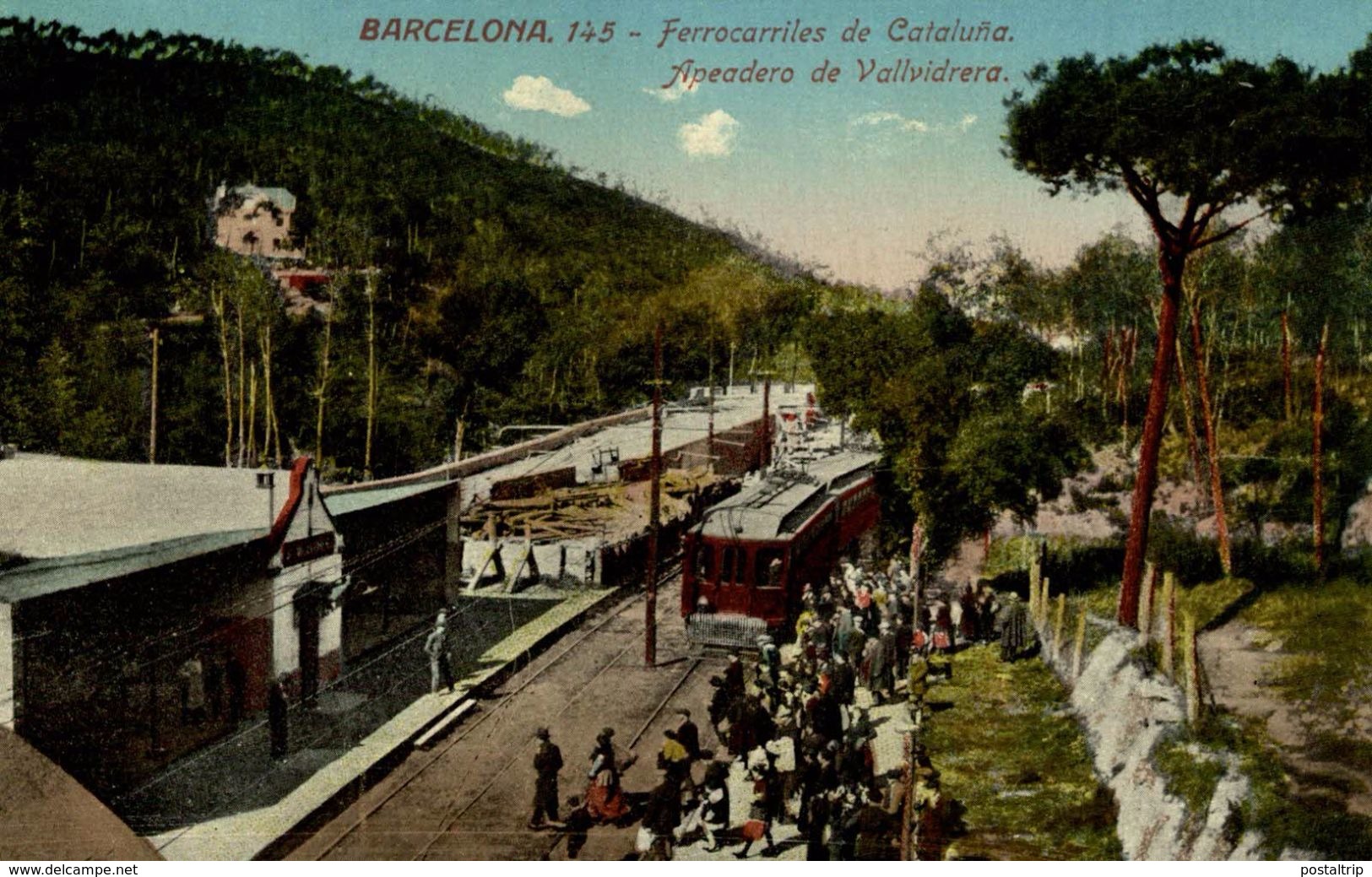 RARE  APEADERO DE VALLVIDRERA BARCELONA  FERROCARRILES DE CATALUÑA   - ESPAÑA - Estaciones Con Trenes