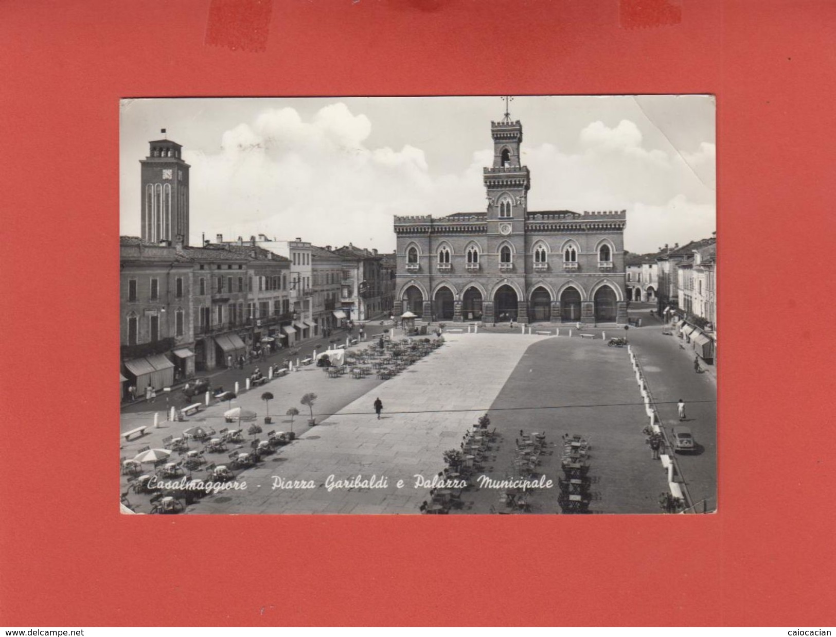 CASALMAGGIORE 1959 PIAZZA GARIBALDI E PALAZZO MUNICIPALE ANIMATISSIMA - Cremona