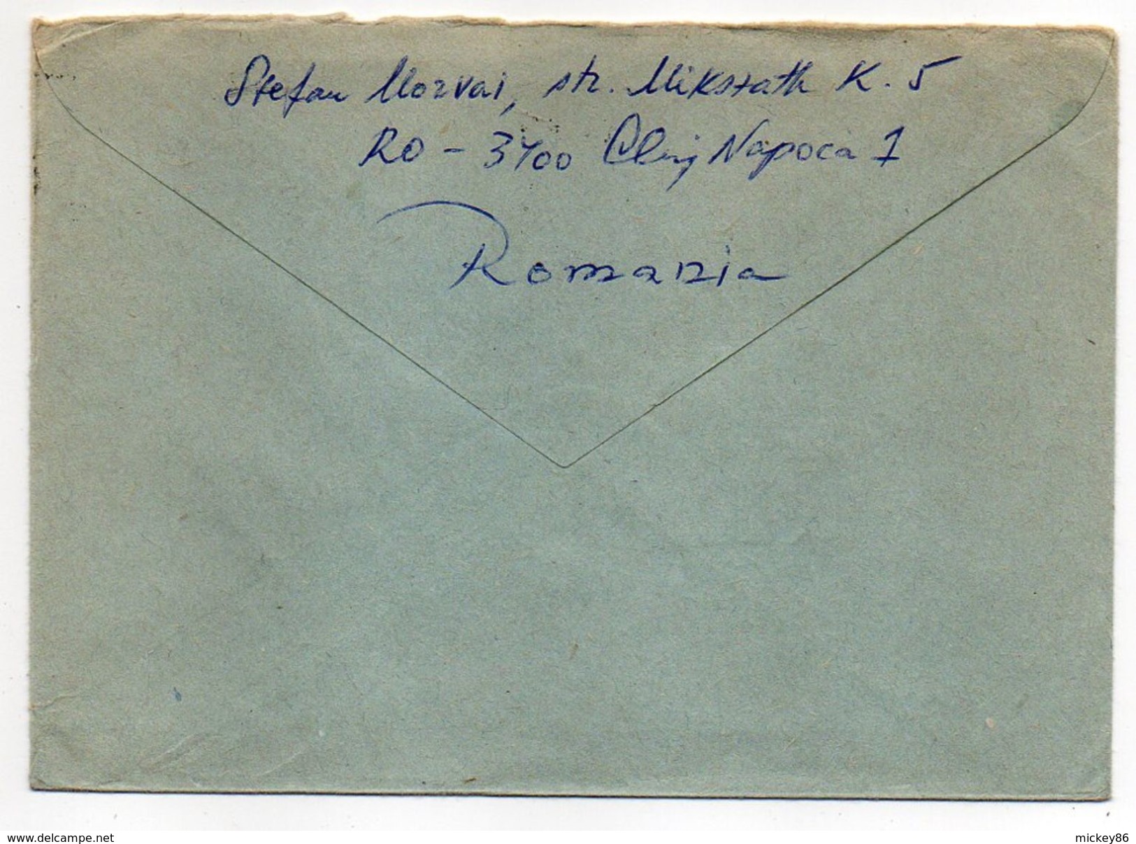Roumanie-1986-Lettre De CLUJ-NAPOCA Pour ASNIERES-92(France) -timbres JO Los Angeles (canoe-halthérophilie.)-cachet CLUJ - Briefe U. Dokumente