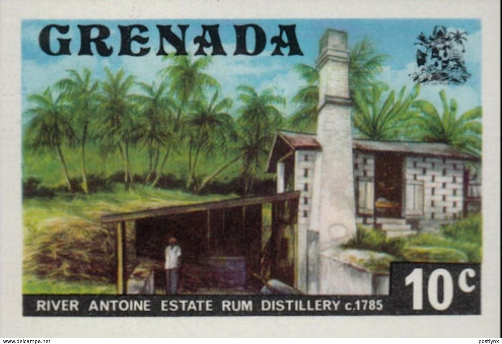 GRENADA 1975 River Antoine Rum Distillery Alcohol 10c IMPERF. - Wein & Alkohol