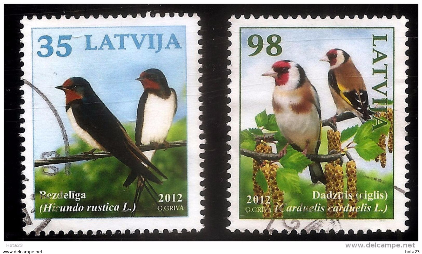 2012 Latvia / Lettonie - Bird 2012 Swallow ; GOLDFINCH  USED (0)  Full Set - Hirondelles