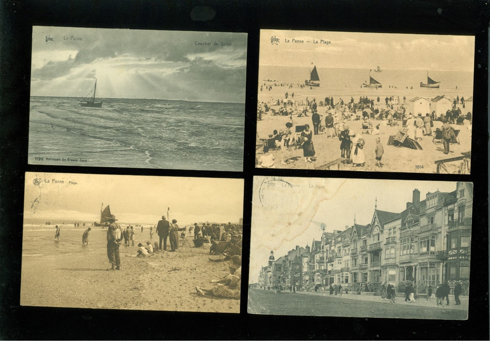 Lot de 60 cartes postales de Belgique La Panne la côte  Lot van 60 postkaarten van België De Panne kust - 60 scans