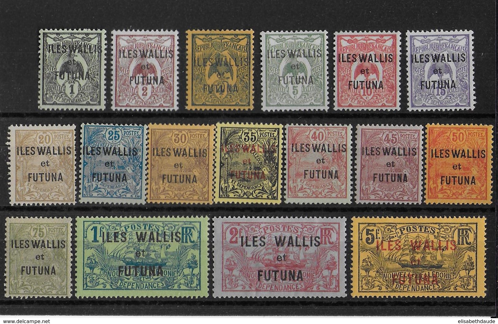 WALLIS ET FUTUNA - 1920 - YVERT N°1/17 * MLH - COTE = 54 EUR - Ungebraucht