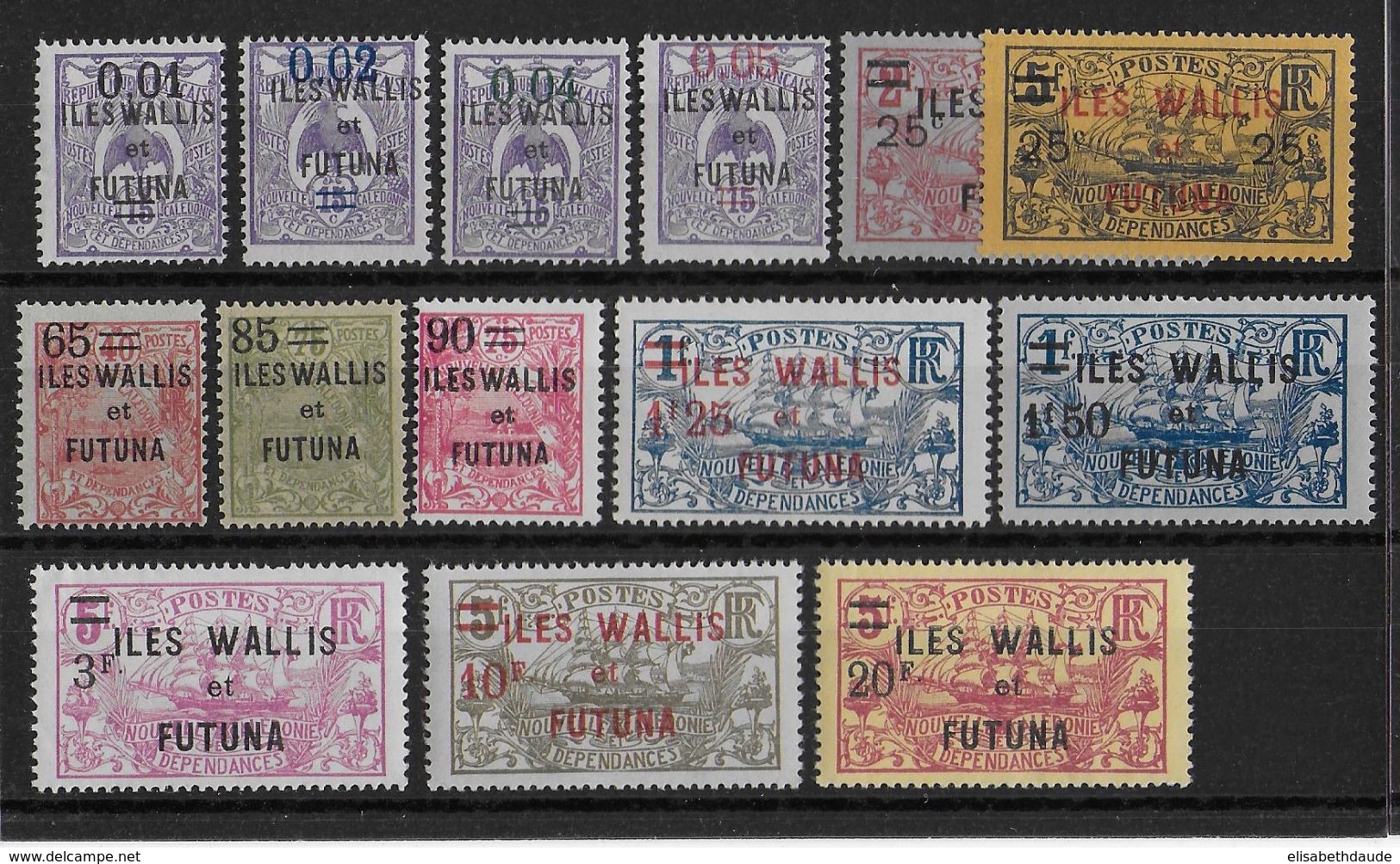 WALLIS ET FUTUNA - 1922/1924 - YVERT N°26/39 * - CHARNIERE CORRECTE - COTE = 136 EUR - Ungebraucht