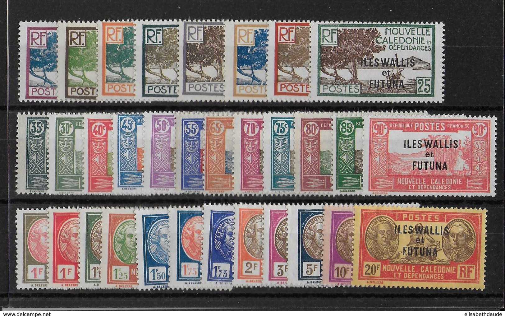 WALLIS ET FUTUNA - 1930 - YVERT N°43/65 * - CHARNIERE CORRECTE (PLUSIEURS SANS CHARNIERE) - COTE = 130+ EUR - Unused Stamps