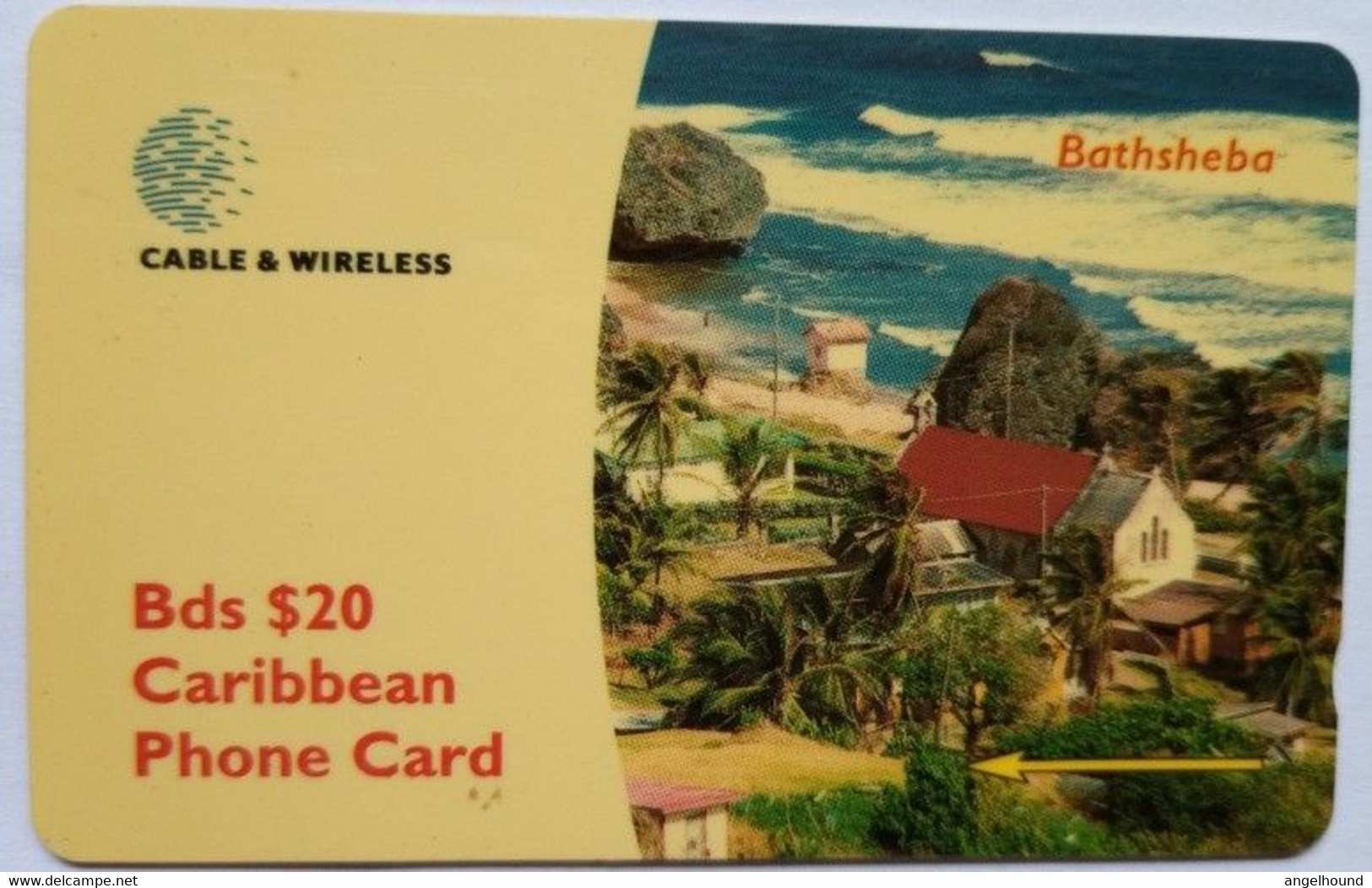 Barbadios Cable And Wireless 284CBDC  Bds $20  "Bathsheba" - Barbados