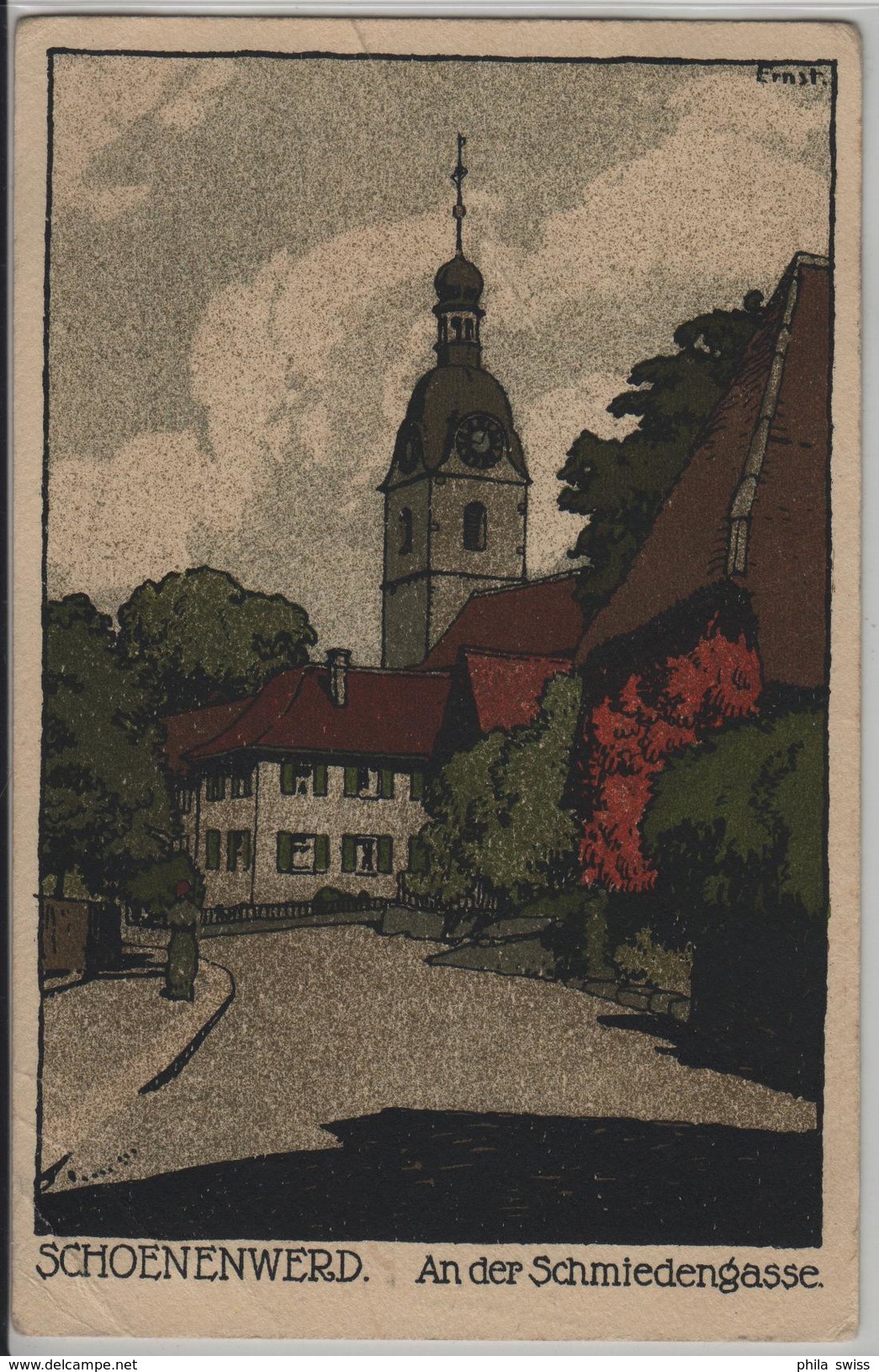 Schönenwerd - An Der Schmiedengasse - Künstlerkarte Ernst Litho - Schönenwerd