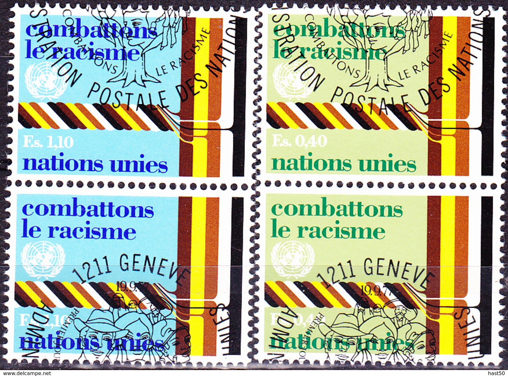 UNO Genf  Geneva Geneve - Dekade Gegen Rassismus Und Rassendiskriminierung (MiNr. 68/9) 1977 - Gest Used Obl - Gebruikt