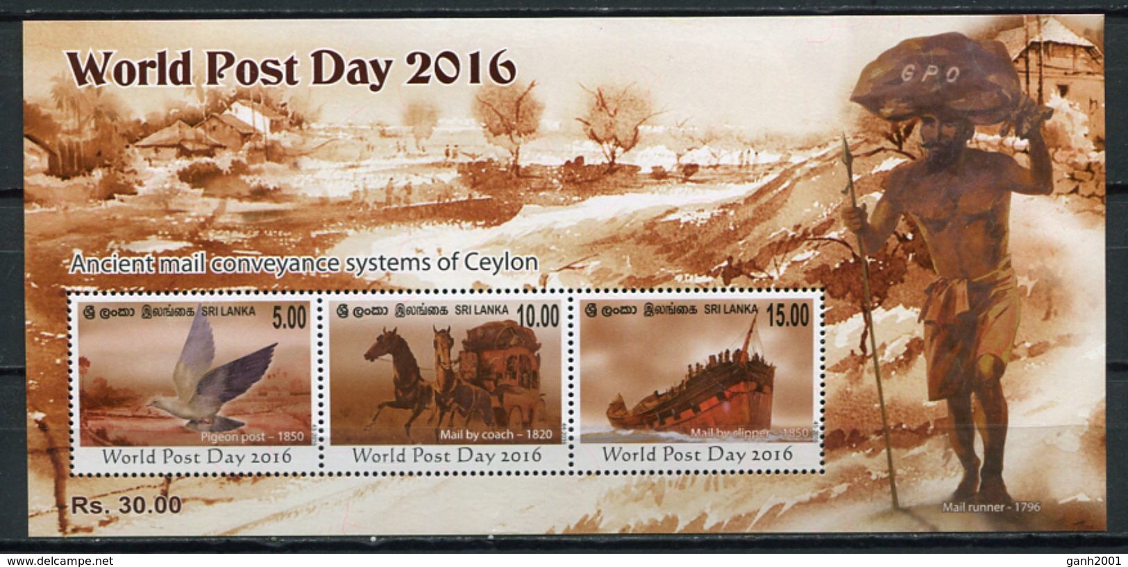Sri Lanka 2016 Ceylan / World Post Day MNH Día Mundial Del Correo / Cu4419  40-28 - Correo Postal