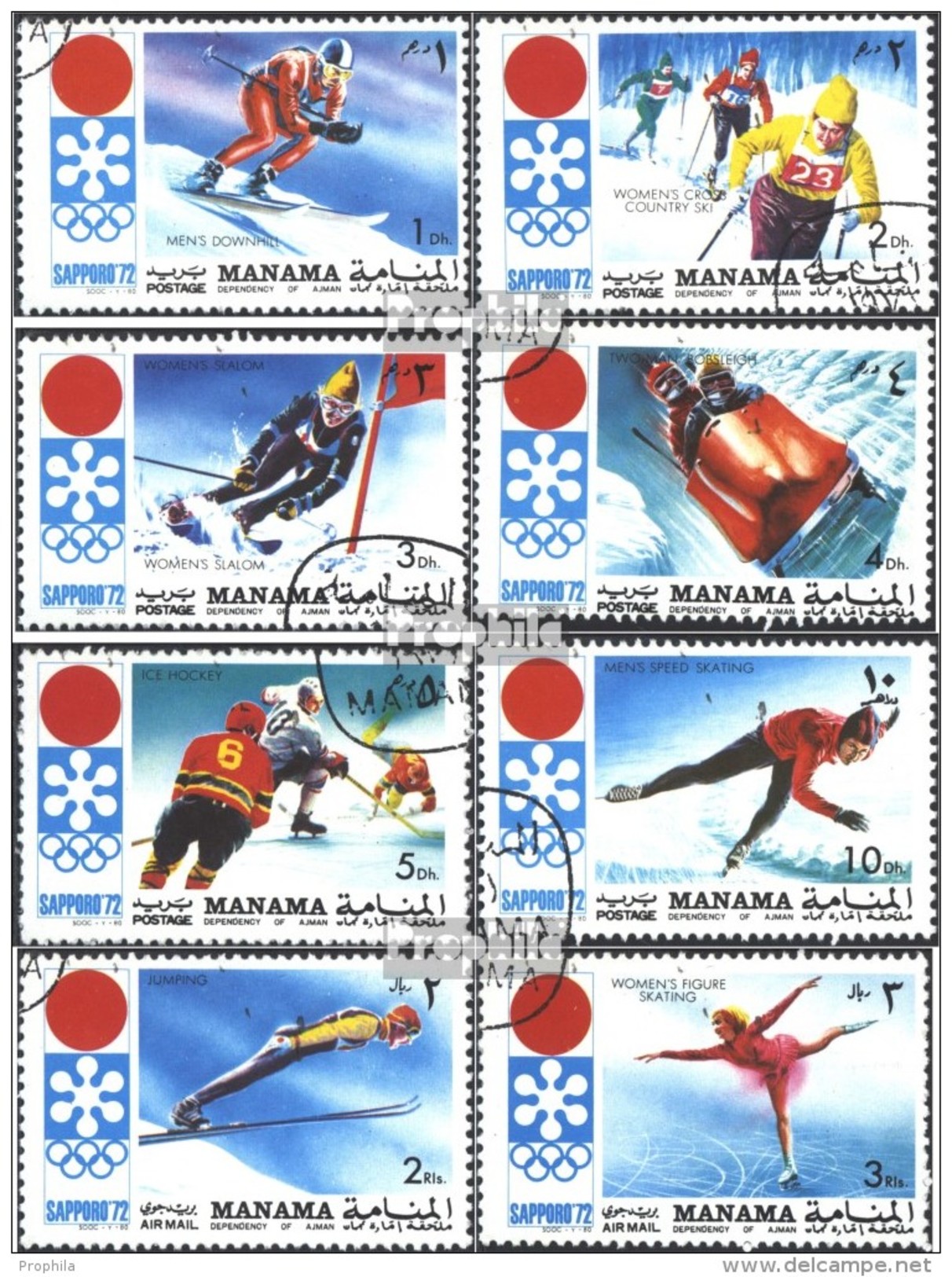 Manama 562A-569A (kompl.Ausg.) Gestempelt 1971 Olymp. Winterspiele '72, Sapporo - Manama