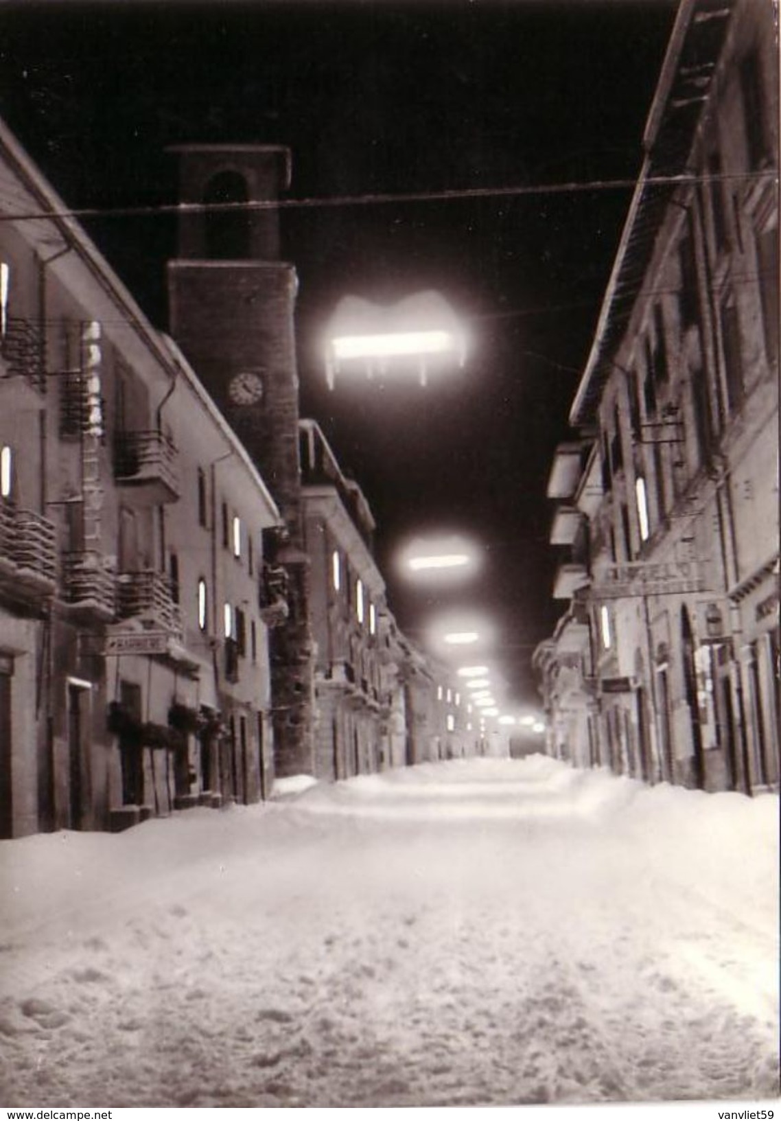 AMATRICE-RIETI-CORSO UMBERTO(NEVICATA)-CARTOLINA VERA FOTOGRAFIA VIAGGIATA IL 20-10-1970 - Rieti