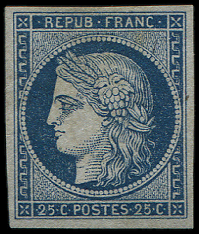 (*) EMISSION DE 1849 - (*)  4    25c. Bleu, Neuf Sans Gomme, TB - 1849-1850 Cérès