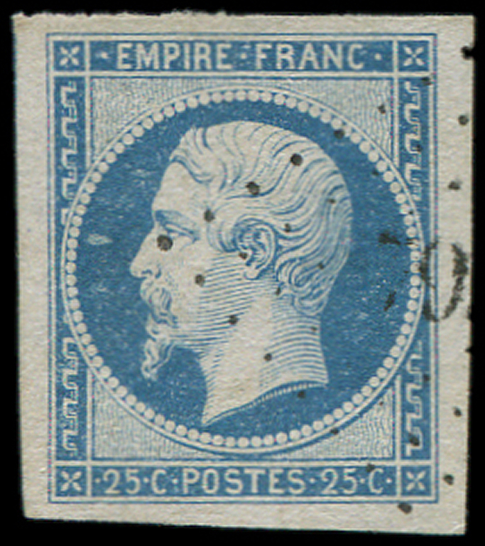 EMPIRE NON DENTELE -  15   25c. Bleu, Obl. PC, Marges énormes, Superbe - 1853-1860 Napoléon III